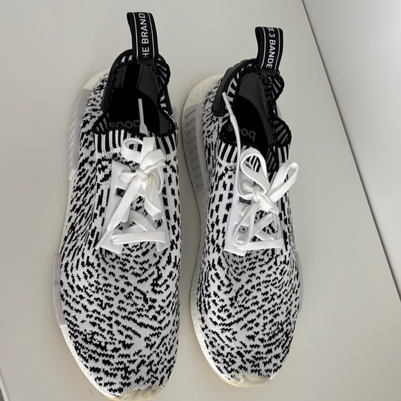 adidas NMD R1 Black and White Athletic Shoes - Picture 3 of 5